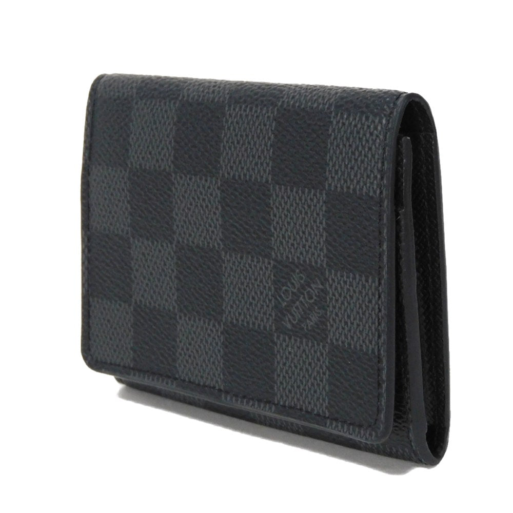 LOUIS VUITTON Card Case N63338 Damier Graffit canvas x grain leather black Damier Graphite Anneveld Cult de Visit