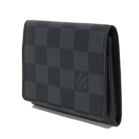 LOUIS VUITTON Card Case N63338 Damier Graffit canvas x grain leather black Damier Graphite Anneveld Cult de Visit
