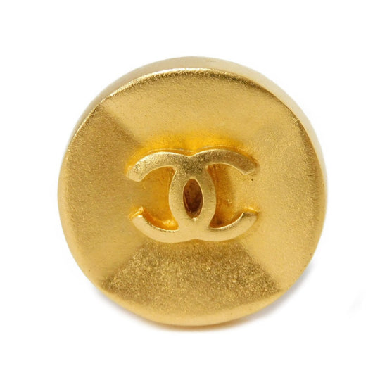 CHANEL Earring plating gold CC mark Round COCO Mark