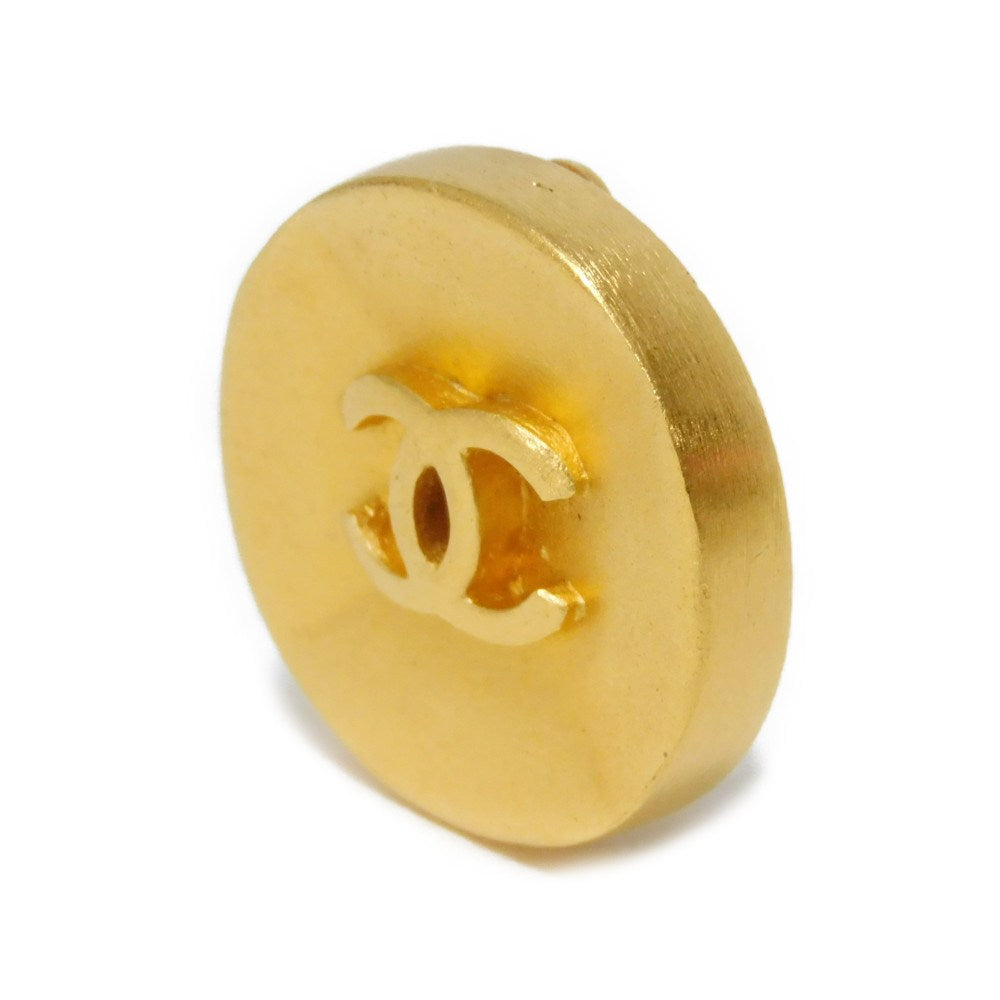 CHANEL Earring plating gold CC mark Round COCO Mark