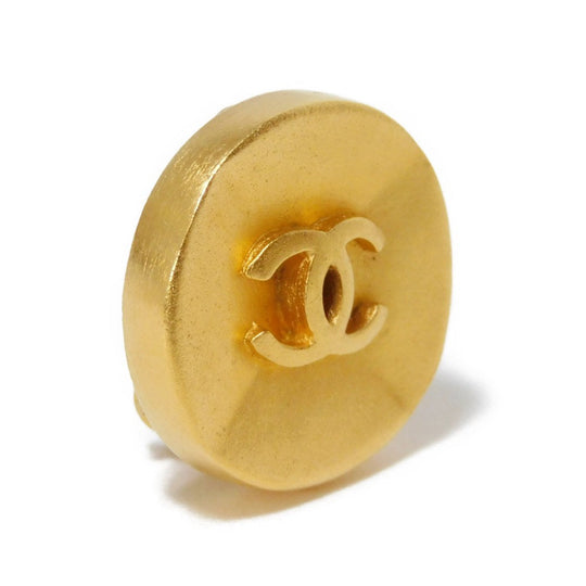 CHANEL Earring plating gold CC mark Round COCO Mark