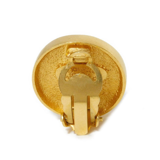 CHANEL Earring plating gold CC mark Round COCO Mark