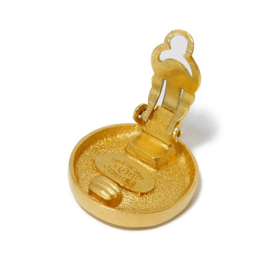 CHANEL Earring plating gold CC mark Round COCO Mark