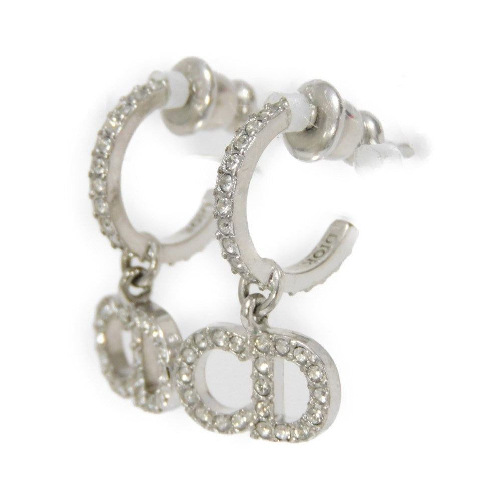 Dior Pierce E1740CDLCY_D13S Rhinestone x metal Silver CD logo Claire Dee Lune