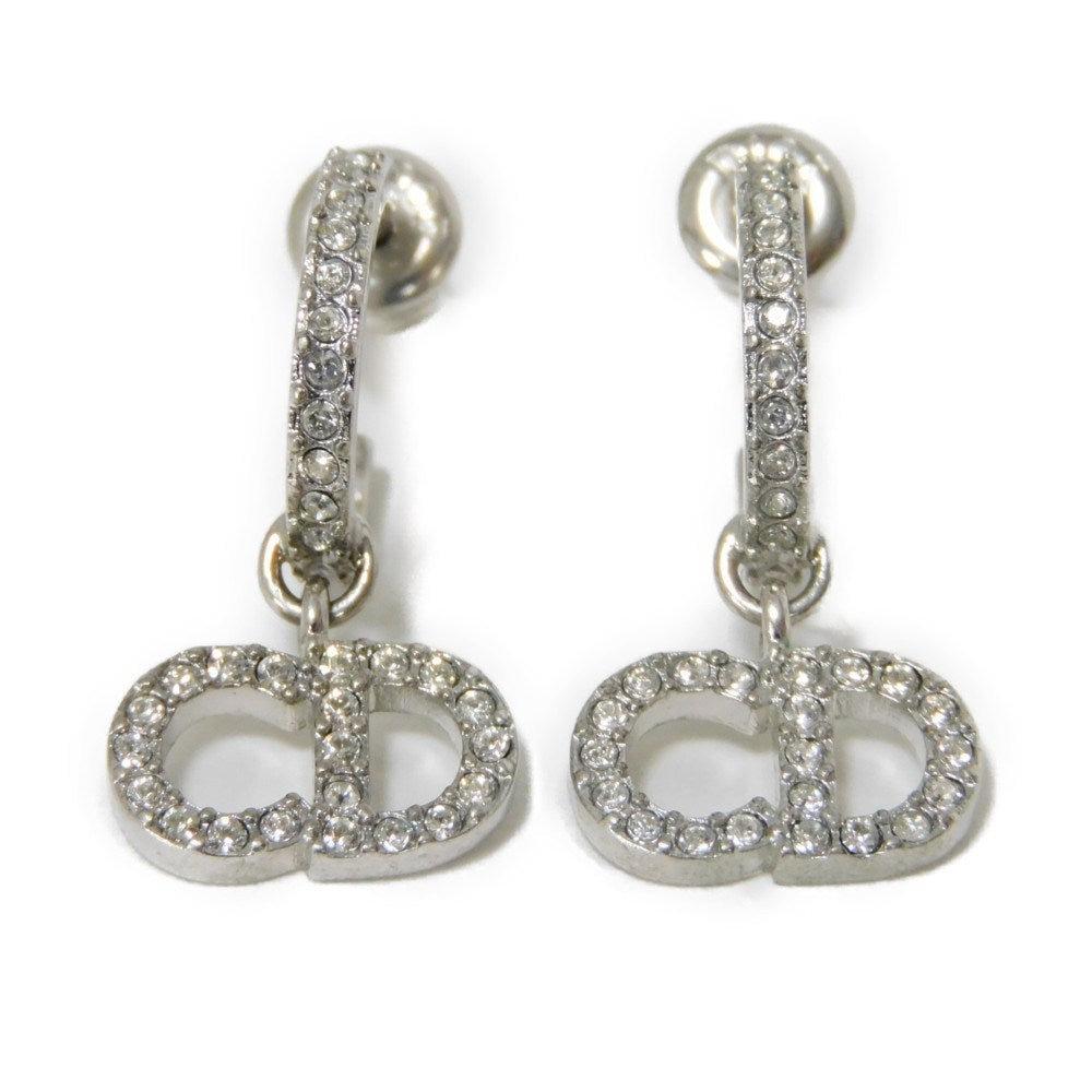 Dior Pierce E1740CDLCY_D13S Rhinestone x metal Silver CD logo Claire Dee Lune