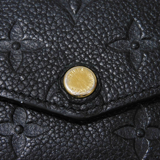 LOUIS VUITTON Coin case M60633 Implant leather (monogram embossed) black Monogram Unplant Pochette cree