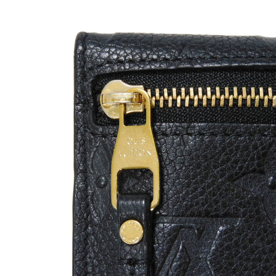 LOUIS VUITTON Coin case M60633 Implant leather (monogram embossed) black Monogram Unplant Pochette cree