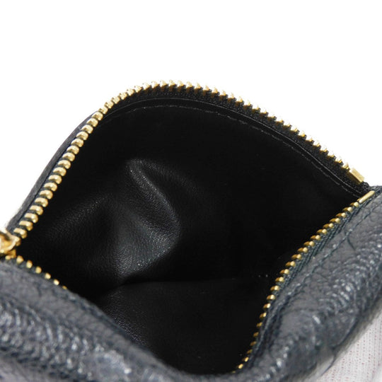 LOUIS VUITTON Coin case M60633 Implant leather (monogram embossed) black Monogram Unplant Pochette cree