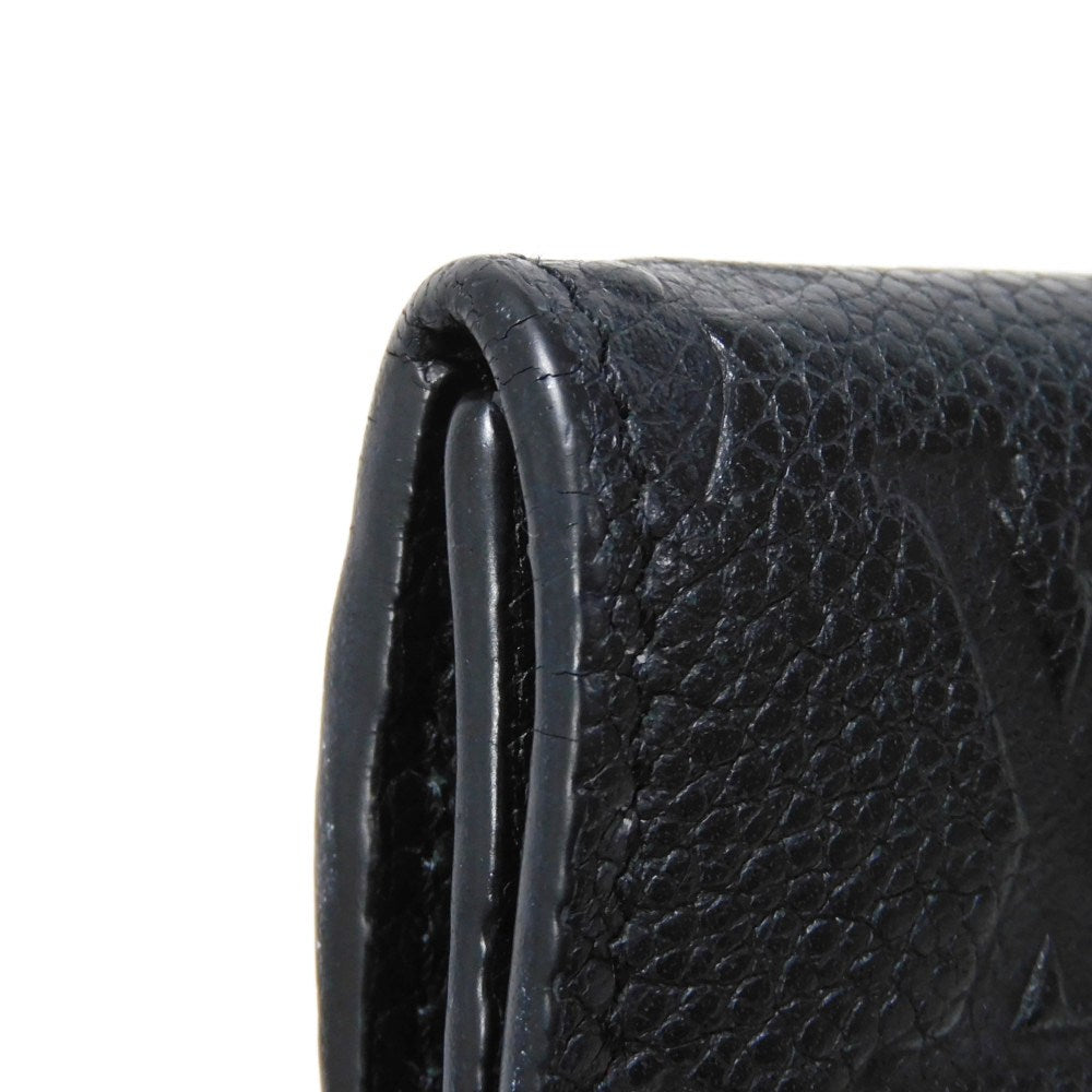 LOUIS VUITTON Coin case M60633 Implant leather (monogram embossed) black Monogram Unplant Pochette cree
