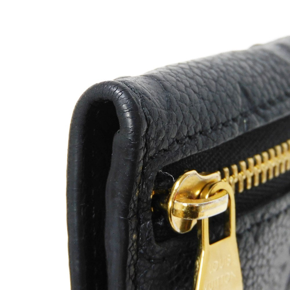 LOUIS VUITTON Coin case M60633 Implant leather (monogram embossed) black Monogram Unplant Pochette cree