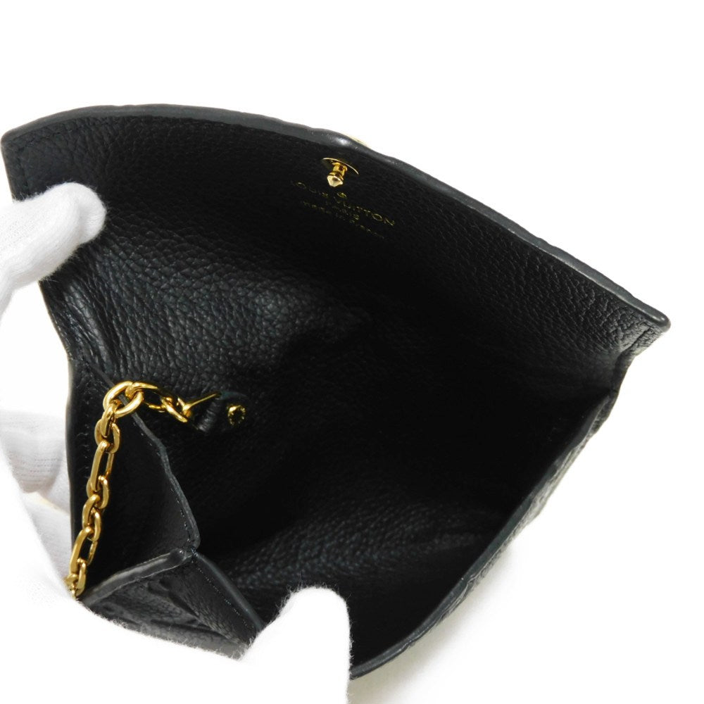 LOUIS VUITTON Coin case M60633 Implant leather (monogram embossed) black Monogram Unplant Pochette cree