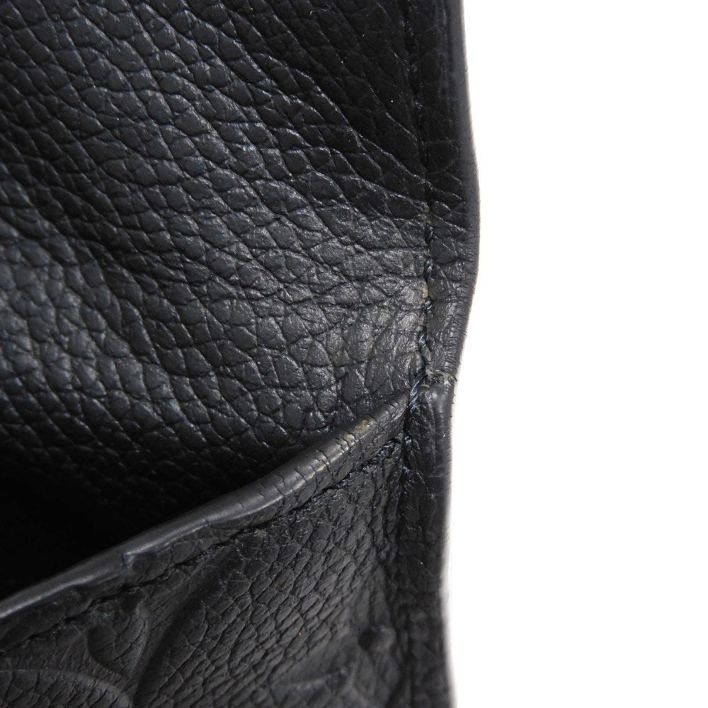 LOUIS VUITTON Coin case M60633 Implant leather (monogram embossed) black Monogram Unplant Pochette cree