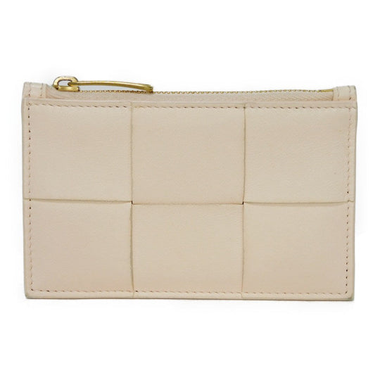 BOTTEGAVENETA Coin case 681010 VCQC4 6705 lambskin x calfskin pink Maxi INTRECCIATO Cassette Card Case