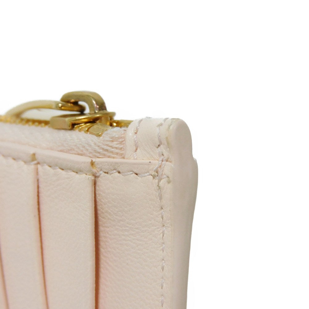 BOTTEGAVENETA Coin case 681010 VCQC4 6705 lambskin x calfskin pink Maxi INTRECCIATO Cassette Card Case