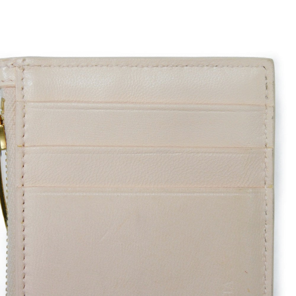 BOTTEGAVENETA Coin case 681010 VCQC4 6705 lambskin x calfskin pink Maxi INTRECCIATO Cassette Card Case