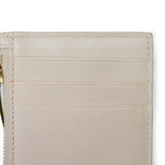 BOTTEGAVENETA Coin case 681010 VCQC4 6705 lambskin x calfskin pink Maxi INTRECCIATO Cassette Card Case
