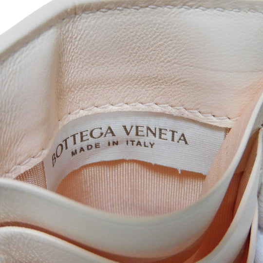 BOTTEGAVENETA Coin case 681010 VCQC4 6705 lambskin x calfskin pink Maxi INTRECCIATO Cassette Card Case