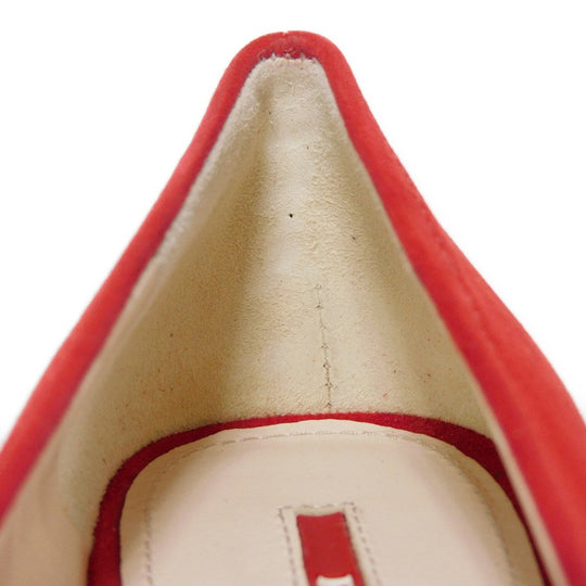 PRADA pumps 315505 F045 30T4 Goatskin Red logo metal Pointed Toe Buckle Suede