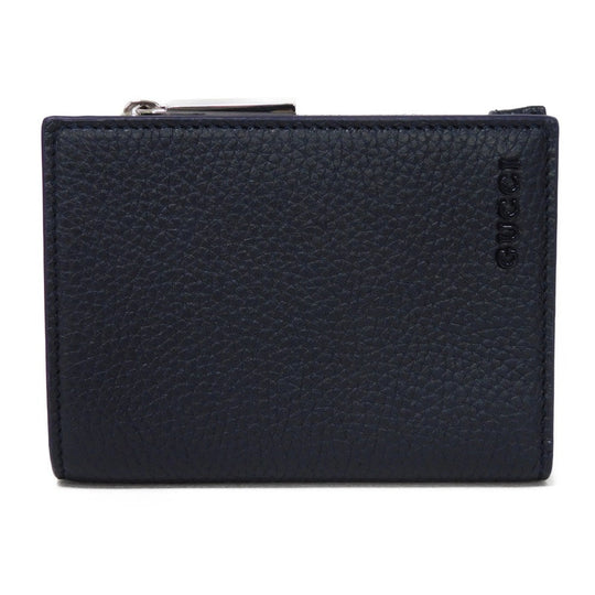 GUCCI Bifold Wallet 817021 AAEGG 4043 Oatmeal leather (embossed) Navy logo Coin Wallet Oatmeal Interior