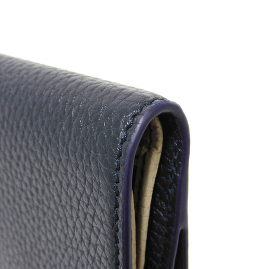 GUCCI Bifold Wallet 817021 AAEGG 4043 Oatmeal leather (embossed) Navy logo Coin Wallet Oatmeal Interior