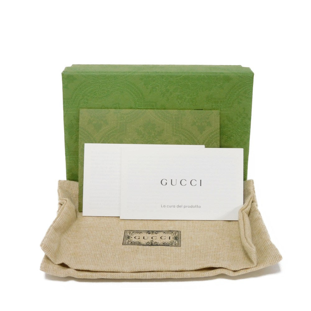 GUCCI Bifold Wallet 817021 AAEGG 4043 Oatmeal leather (embossed) Navy logo Coin Wallet Oatmeal Interior