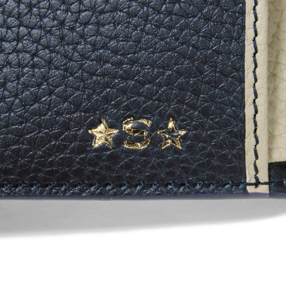 GUCCI Bifold Wallet 817021 AAEGG 4043 Oatmeal leather (embossed) Navy logo Coin Wallet Oatmeal Interior