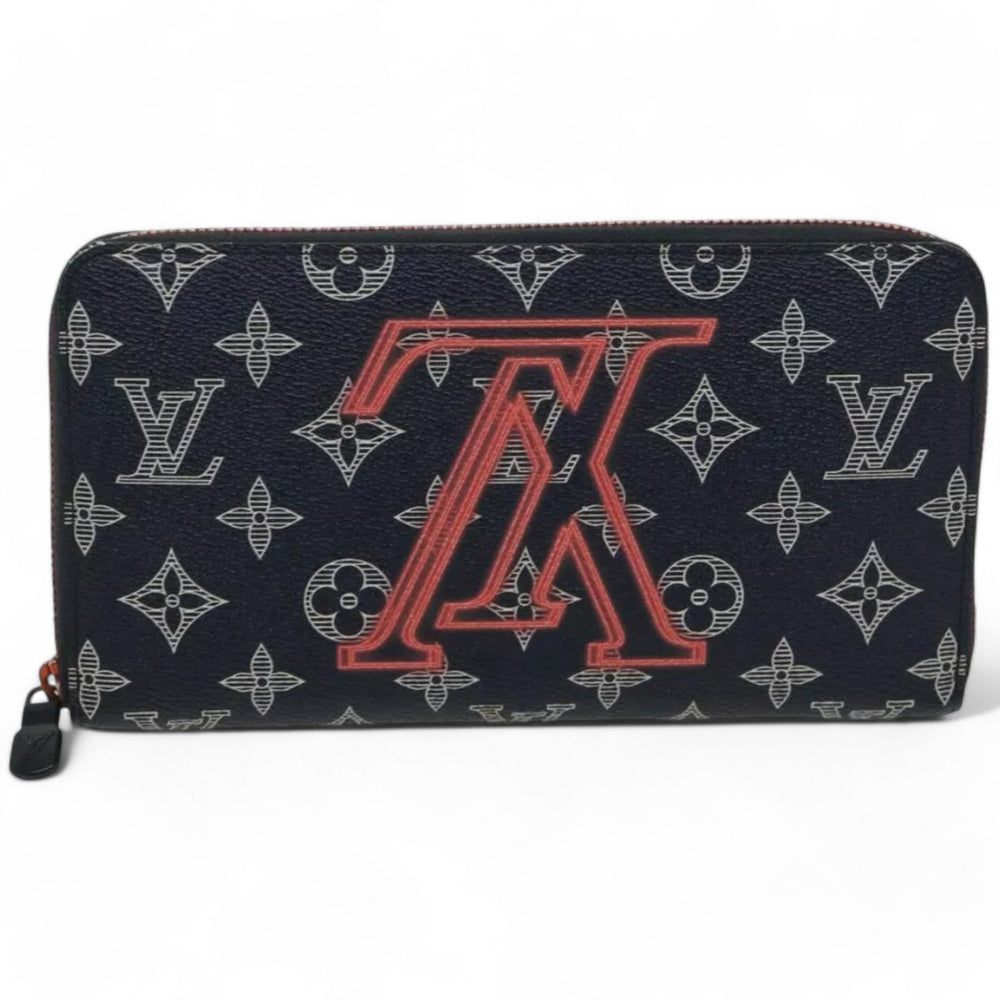 Louis Vuitton Ink Upside Down Zippy Organizer Monogram Canvas Wallet Navy Unisex