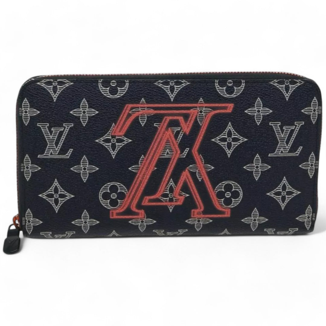 Louis Vuitton Ink Upside Down Zippy Organizer Monogram Canvas Wallet Navy Unisex