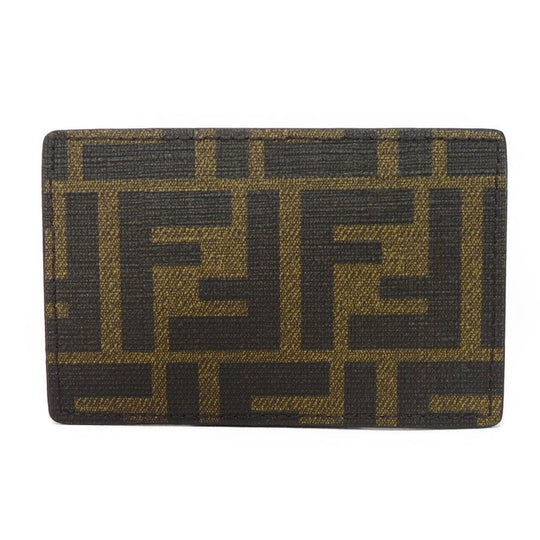 FENDI Card Case 7AR911 AI99 F077B fabric khaki Zucca FF Jacquard Pass Case
