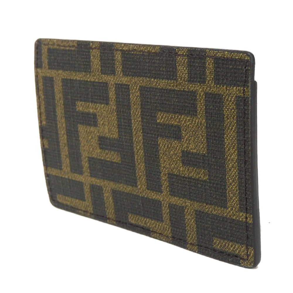 FENDI Card Case 7AR911 AI99 F077B fabric khaki Zucca FF Jacquard Pass Case