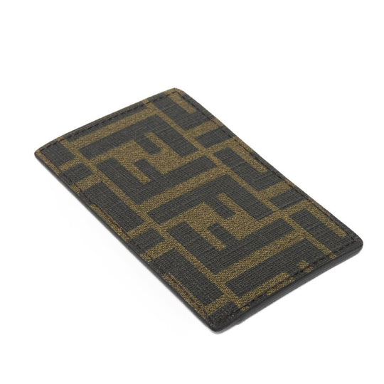 FENDI Card Case 7AR911 AI99 F077B fabric khaki Zucca FF Jacquard Pass Case