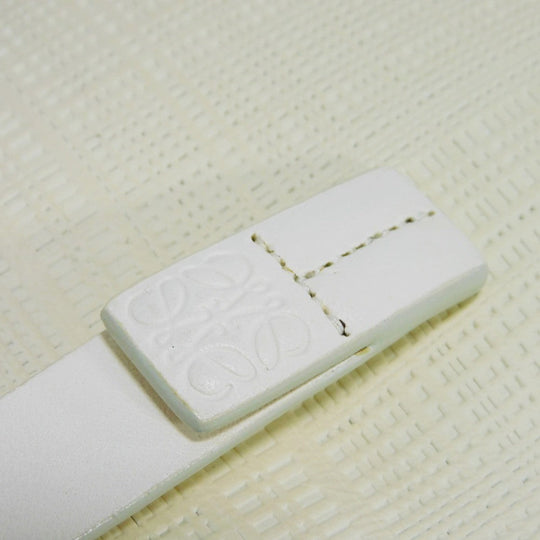 LOEWE Clutch bag 101.88.K05 textured calfskin white Anagram emboss Linen T Pouch