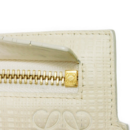 LOEWE Clutch bag 101.88.K05 textured calfskin white Anagram emboss Linen T Pouch