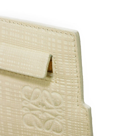 LOEWE Clutch bag 101.88.K05 textured calfskin white Anagram emboss Linen T Pouch