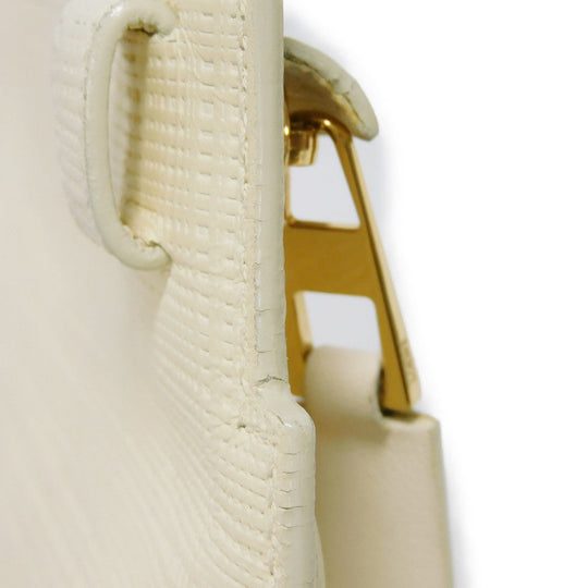 LOEWE Clutch bag 101.88.K05 textured calfskin white Anagram emboss Linen T Pouch