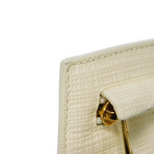 LOEWE Clutch bag 101.88.K05 textured calfskin white Anagram emboss Linen T Pouch