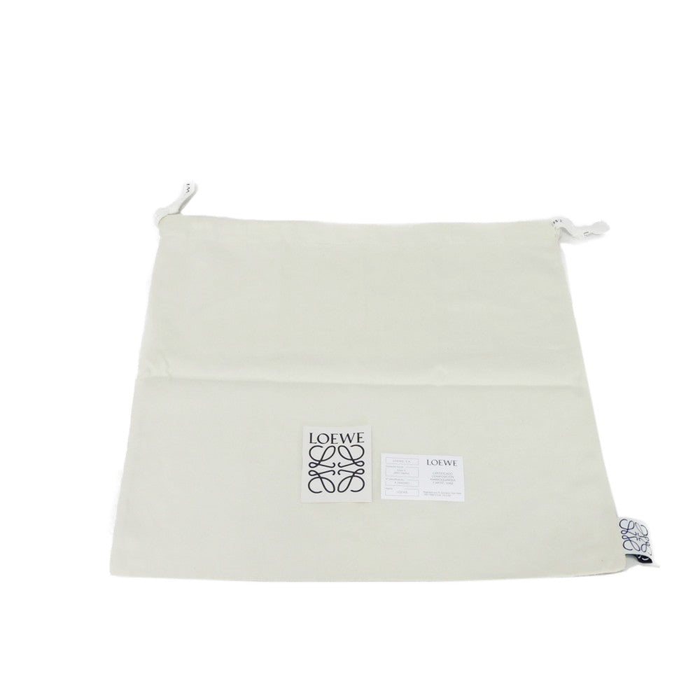 LOEWE Clutch bag 101.88.K05 textured calfskin white Anagram emboss Linen T Pouch