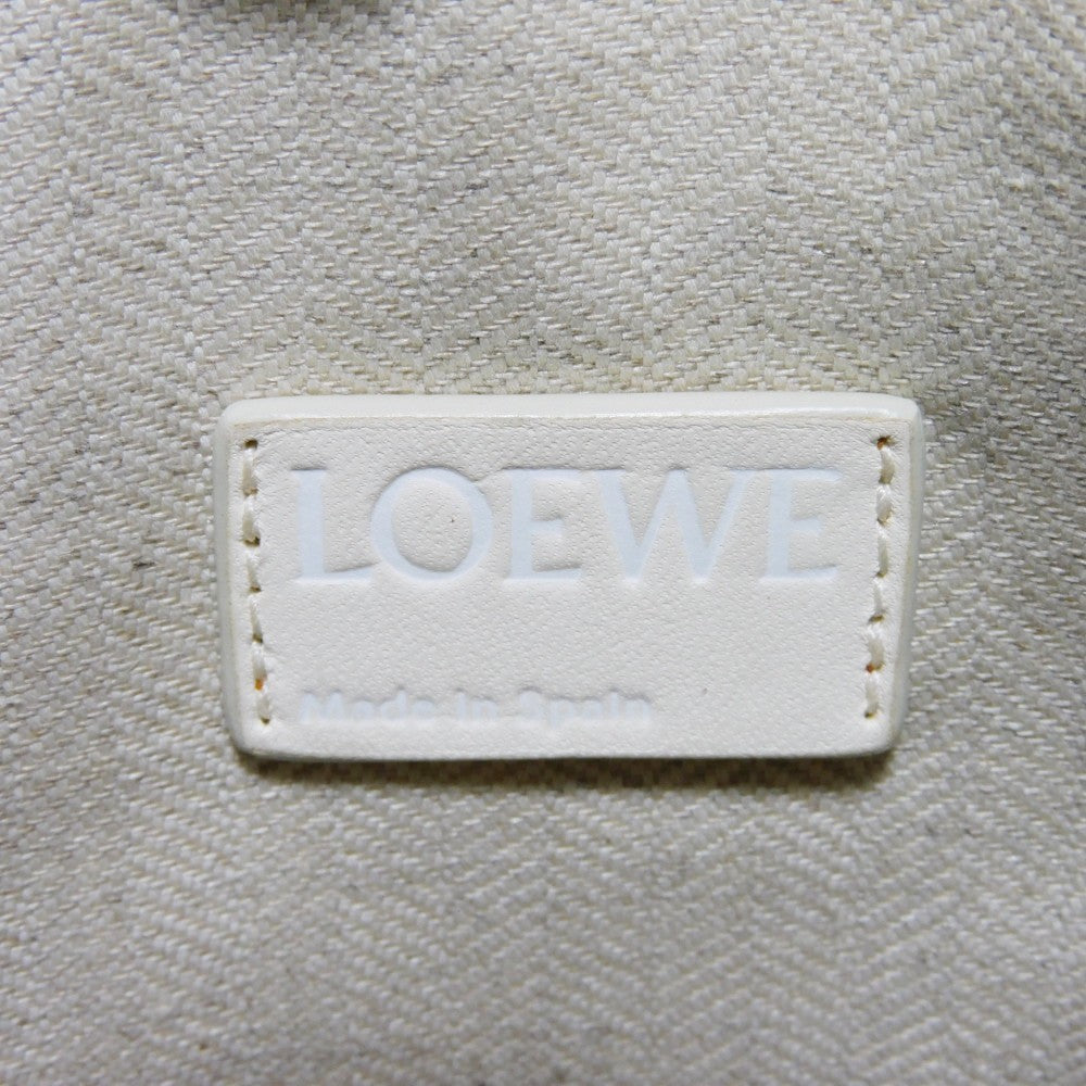 LOEWE Clutch bag 101.88.K05 textured calfskin white Anagram emboss Linen T Pouch