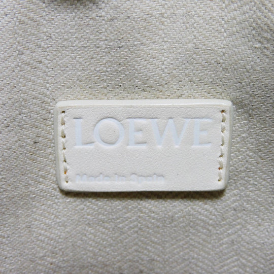 LOEWE Clutch bag 101.88.K05 textured calfskin white Anagram emboss Linen T Pouch