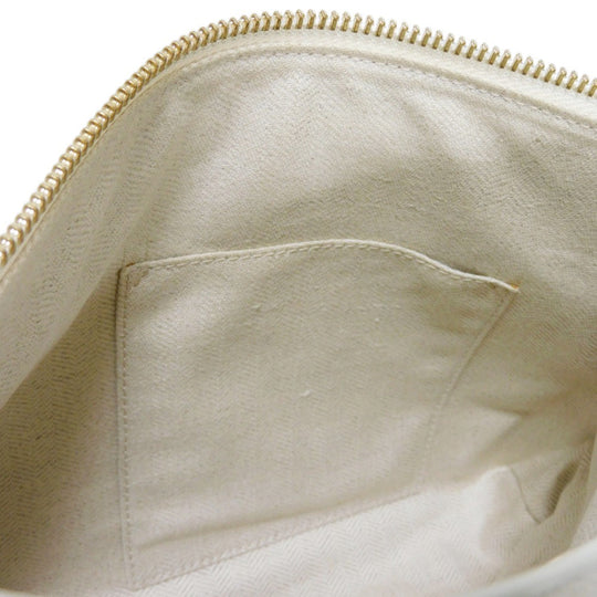 LOEWE Clutch bag 101.88.K05 textured calfskin white Anagram emboss Linen T Pouch
