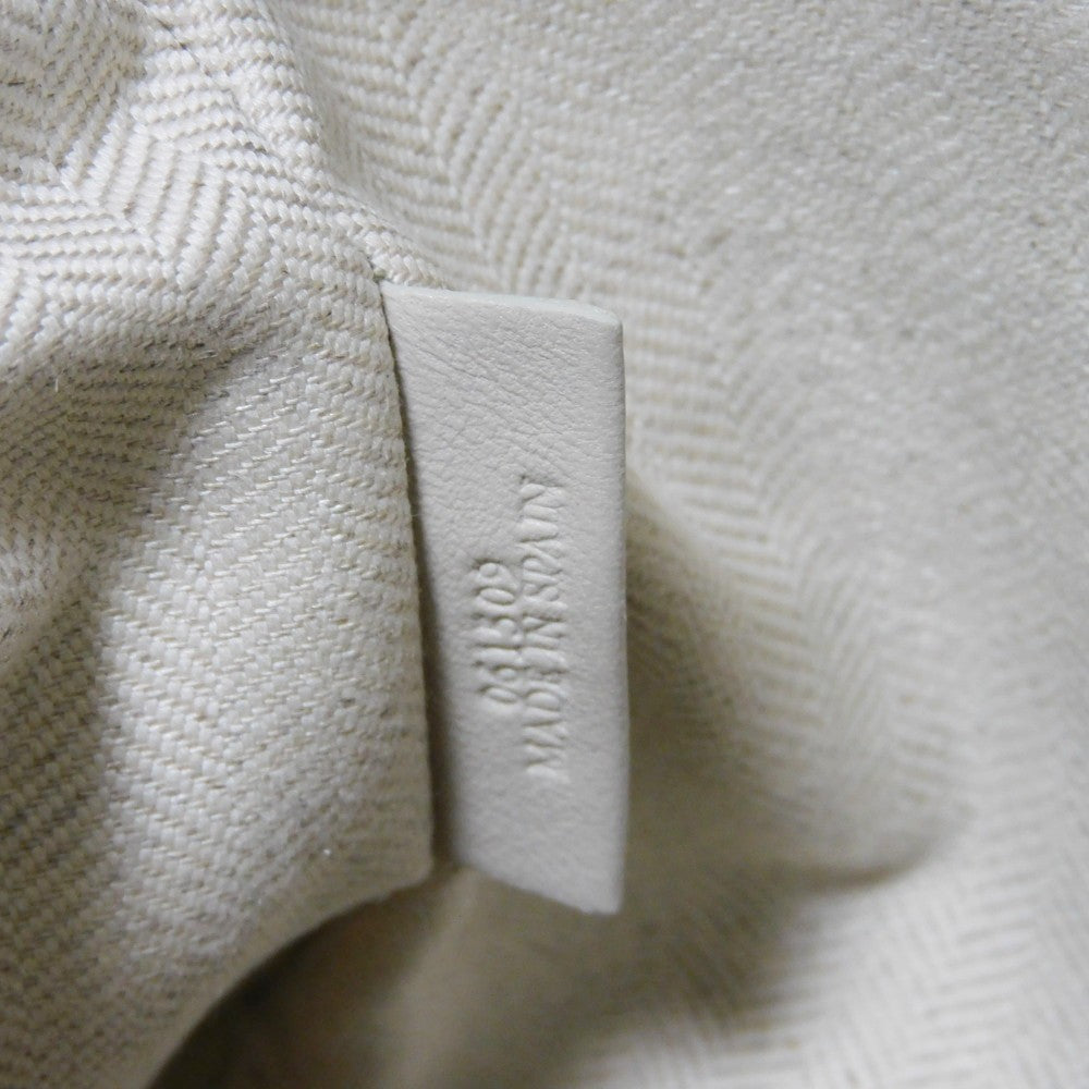LOEWE Clutch bag 101.88.K05 textured calfskin white Anagram emboss Linen T Pouch