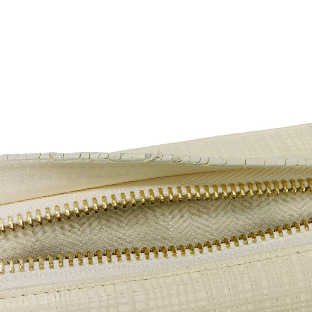 LOEWE Clutch bag 101.88.K05 textured calfskin white Anagram emboss Linen T Pouch