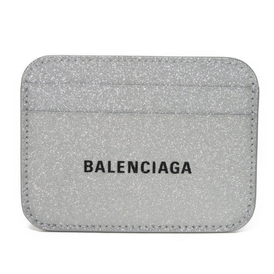 BALENCIAGA Card Case 593812 210IE 8160 Polyurethane x polyester Silver New logo Cash Card Holder