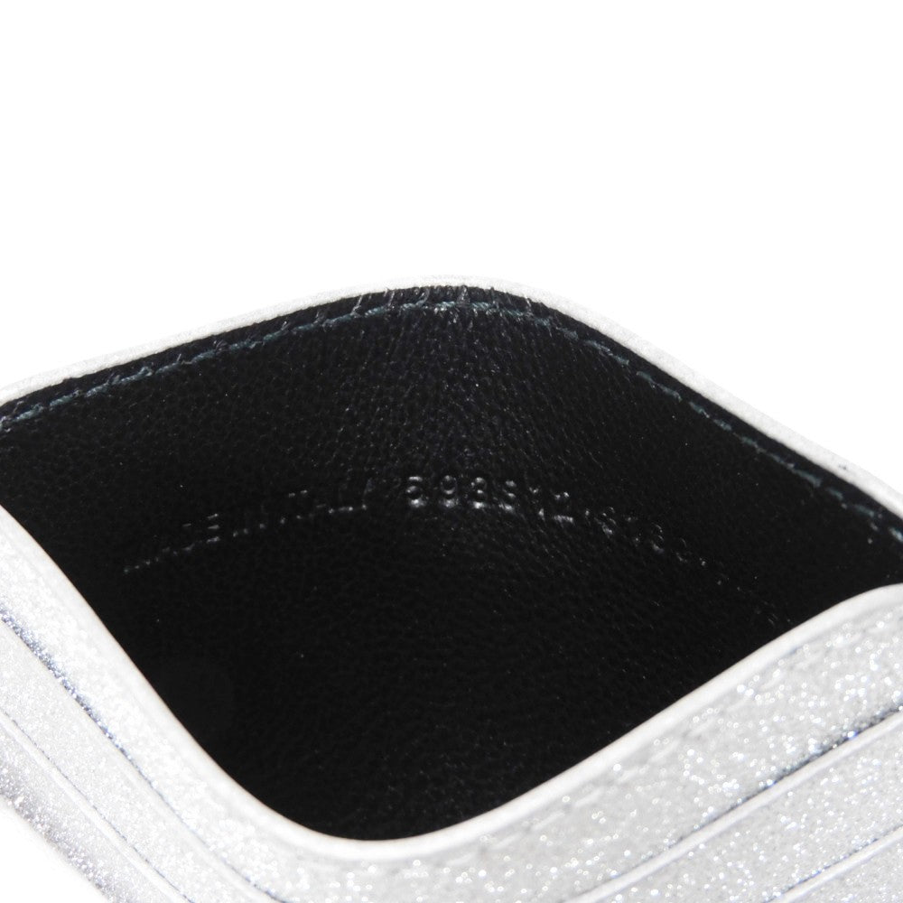 BALENCIAGA Card Case 593812 210IE 8160 Polyurethane x polyester Silver New logo Cash Card Holder