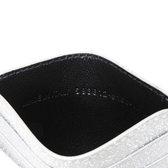 BALENCIAGA Card Case 593812 210IE 8160 Polyurethane x polyester Silver New logo Cash Card Holder