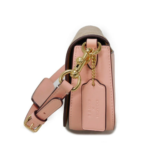COACH Shoulder Bag CU395 Signature coated canvas x refined calf leather beige Observed by Us Andrea