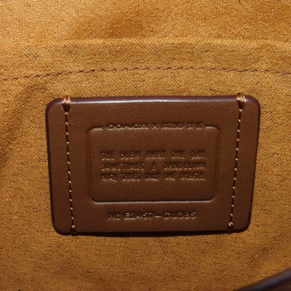 COACH Shoulder Bag CU395 Signature coated canvas x refined calf leather beige Observed by Us Andrea