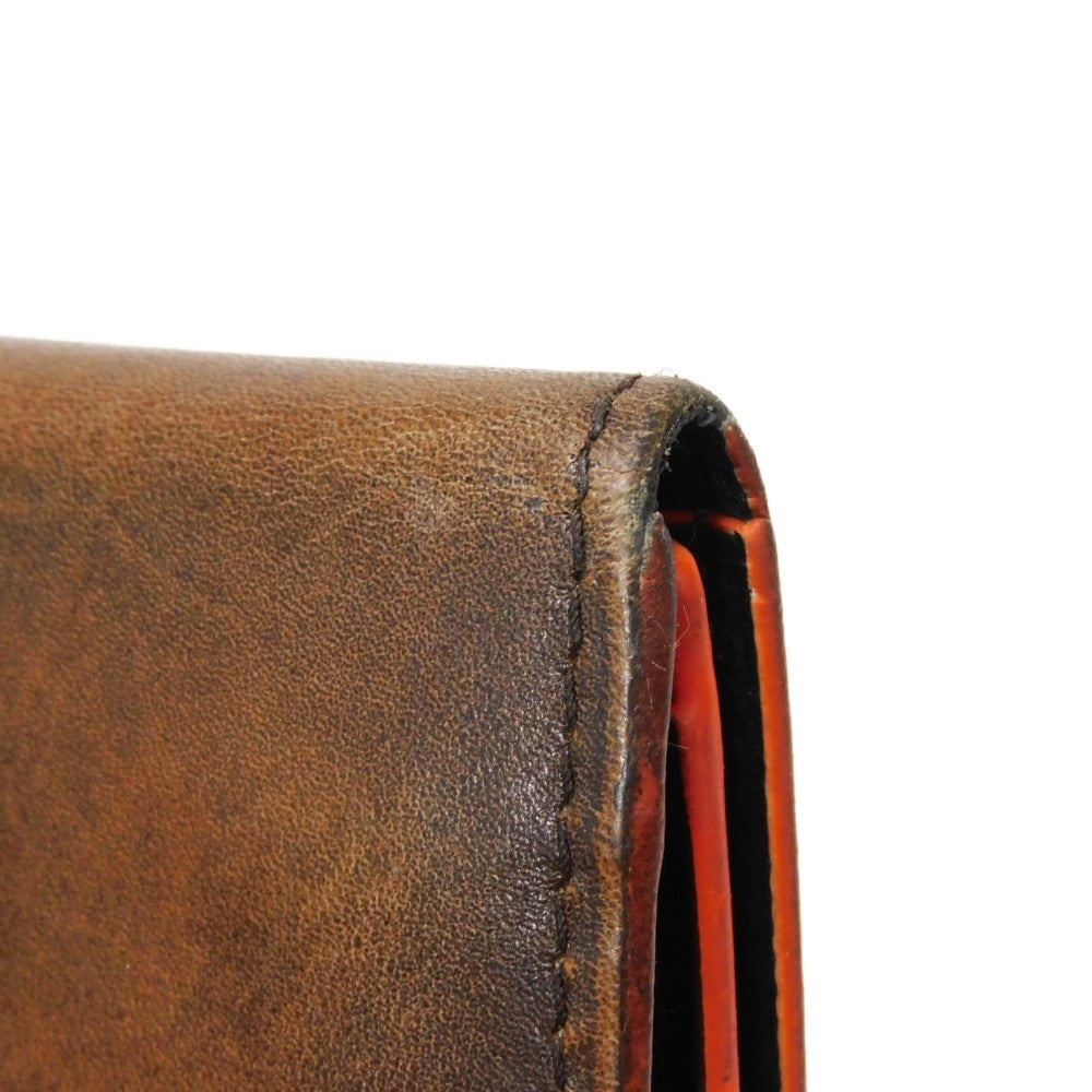 Berluti Long Wallet Purse Venice Calfskin Leather Brown Calligraphy Santal Scritto Leather Zip Long Wallet
