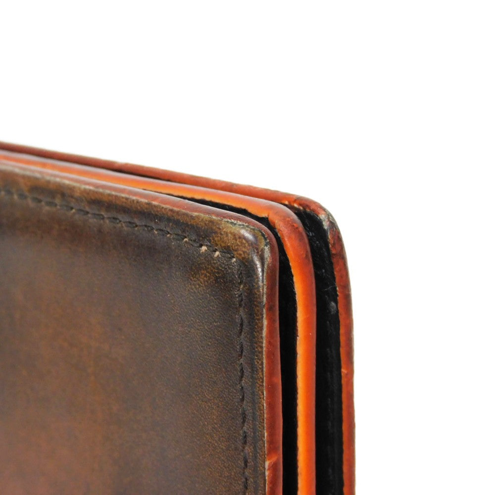 Berluti Long Wallet Purse Venice Calfskin Leather Brown Calligraphy Santal Scritto Leather Zip Long Wallet