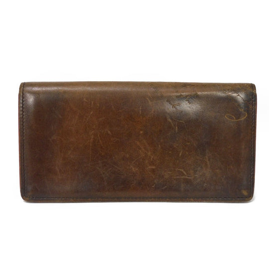 Berluti Long Wallet Purse Venice Calfskin Leather Brown Calligraphy Santal Scritto Leather Zip Long Wallet